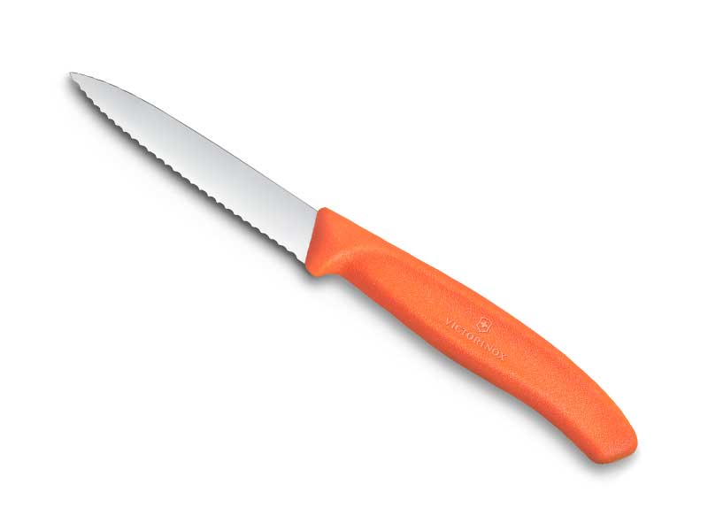 Couteau office Victorinox Swiss Classic lame à dents  8 cm - manche  orange