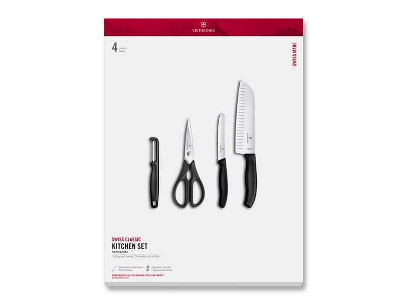 Set de cuisine 4 pièces Victorinox Swiss Classic noir