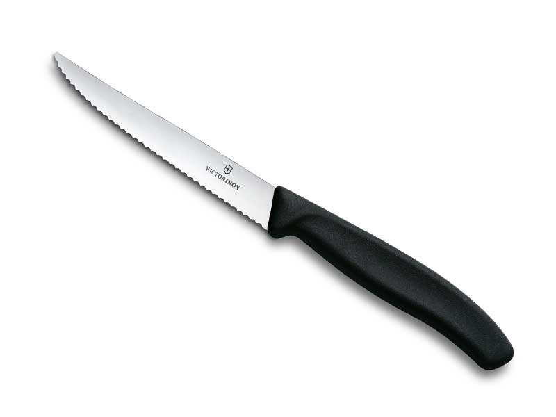 Couteau steak Victorinox Swiss Classic lame à dents 11 cm - manche noir