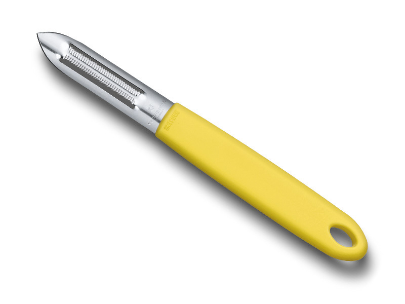 Eplucheur Victorinox deux fentes, lames dentées - manche jaune