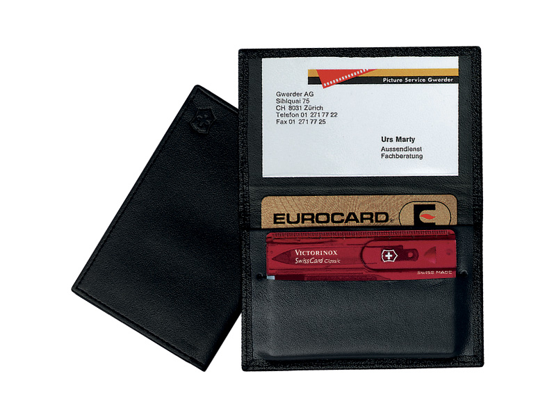 Étui  cuir noir Victorinox pour Swisscard