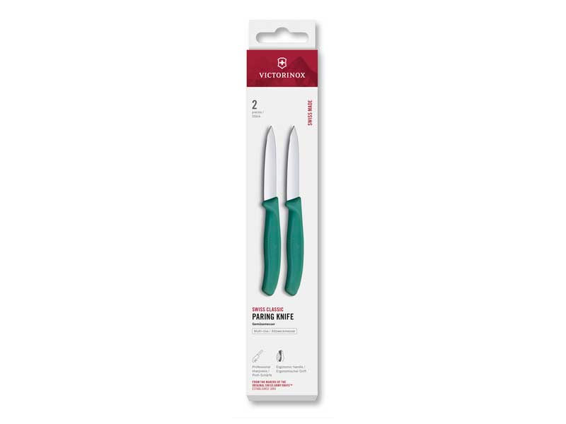 Set 2 couteaux office Victorinox Swiss Classic 8 cm - manche vert