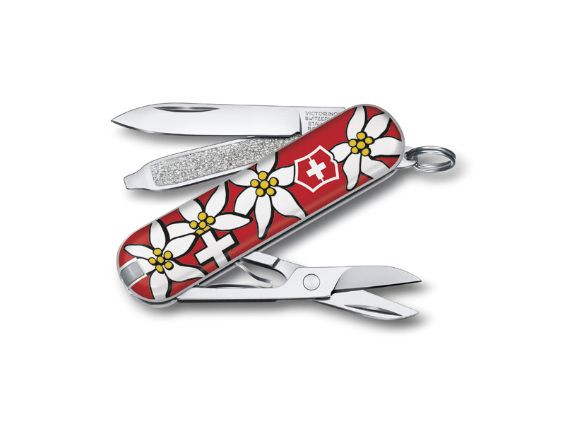 Canif Victorinox Classic SD motif Edelweiss - manche 58 mm