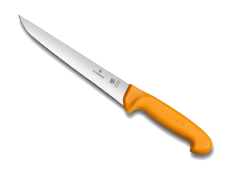 Couteau Swibo à désosser/saigner dos droit lame 18 cm - Manche grillon jaune