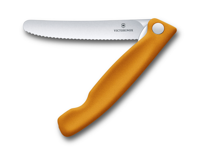 Couteau pliant office lame dentée Victorinox Swissclassic - manche 13 cm orange