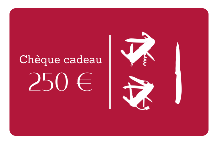 Chèque cadeau couteau suisse 250€