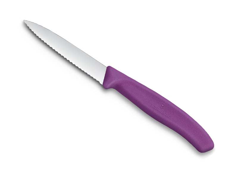 Couteau office Victorinox Swiss Classic lame à dents  8 cm - manche  violet