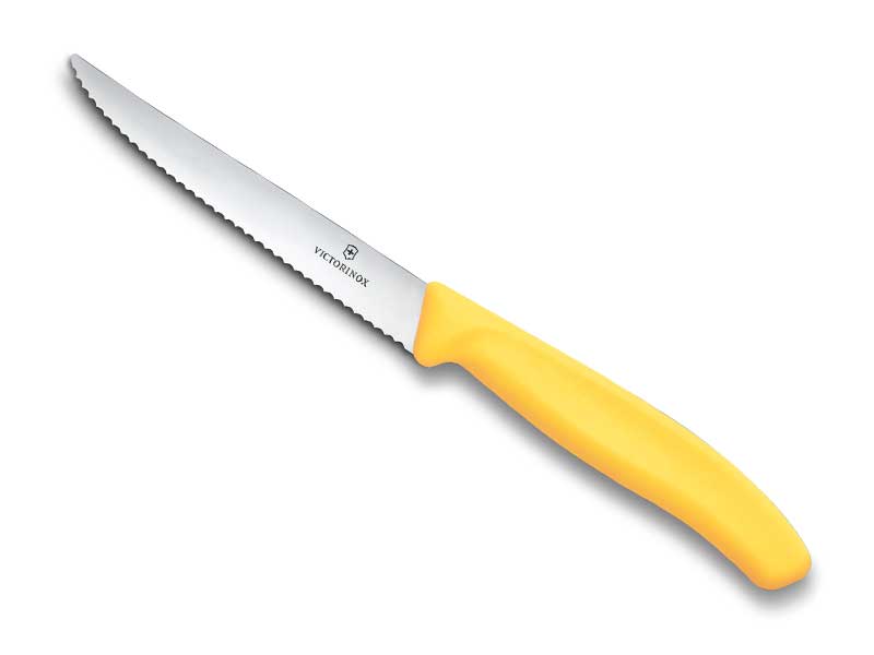 Couteau steak Victorinox Swiss Classic lame à dents 11 cm - manche jaune