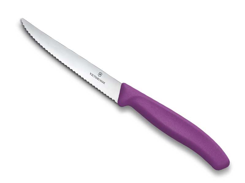 Couteau steak Victorinox Swiss Classic lame à dents 11 cm - manche violet