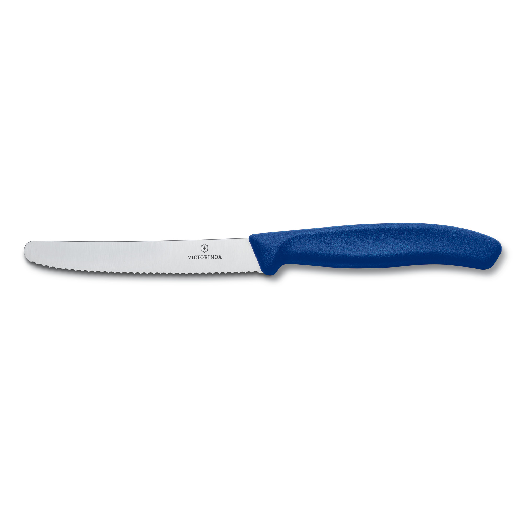 Couteau de table/tomates Victorinox Swiss Classic lame crantée - manche bleu