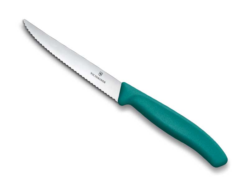 Couteau steak Victorinox Swiss Classic lame à dents 11 cm - manche vert