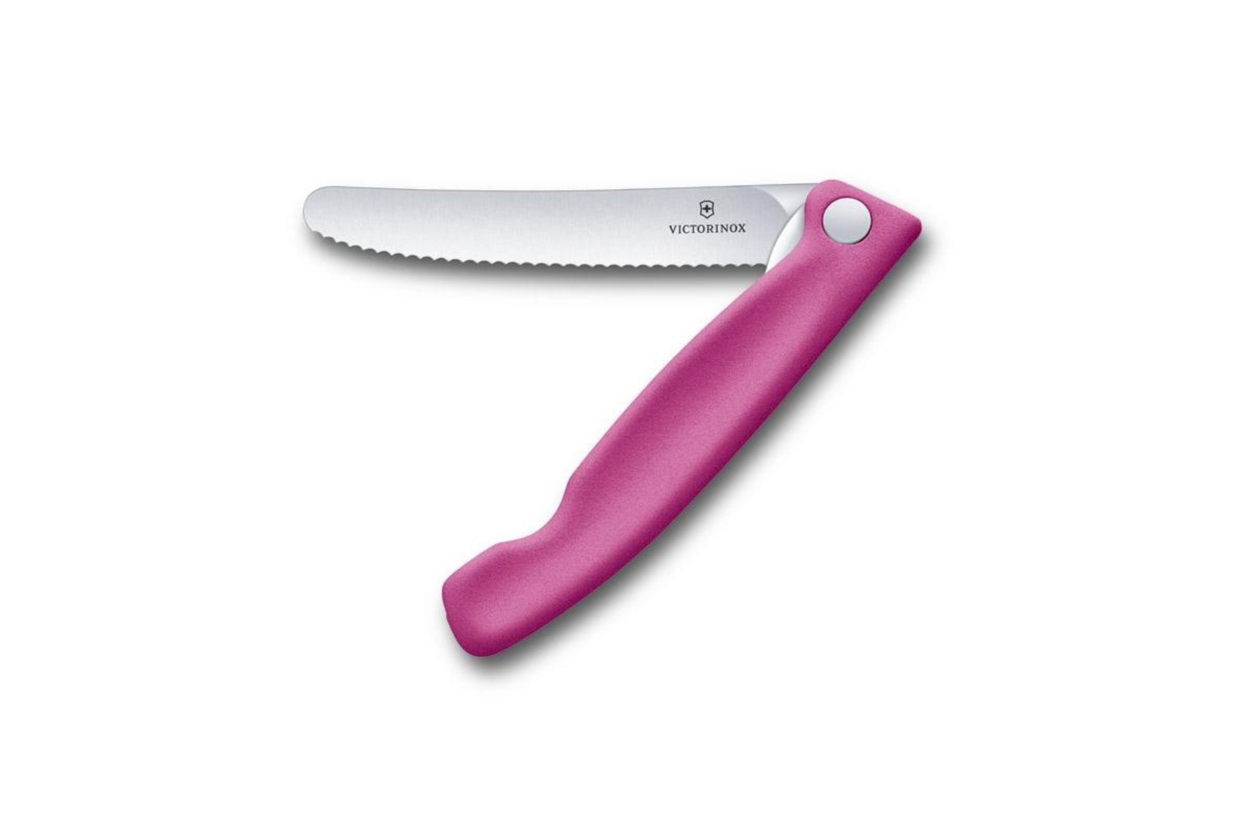 Couteau pliant office lame dentée Victorinox Swissclassic - manche 13 cm rose