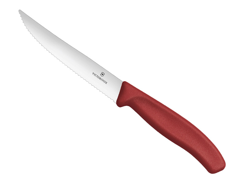 Couteau à steak Victorinox Swiss Classic lame dentée 12 cm - manche rouge