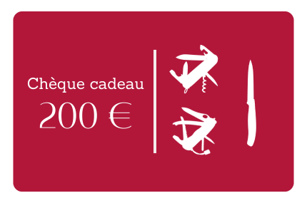 Chèque cadeau couteau suisse 200€