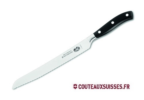 Couteau à pain forgé Victorinox Grand Maître lame dentée 23 cm - manche noir