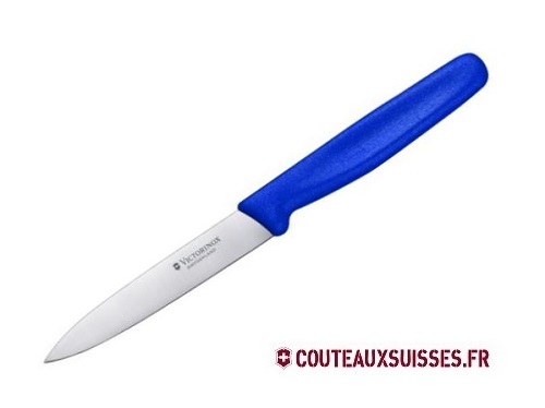 Couteau office Victorinox lame 10 cm - manche bleu